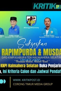 Buka Pendaftaran Calon Ketua DPD KNPI Halsel, Ini Kriteria dan Batas Waktu Pendaftaran 